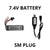 7.4V Battery SM Plug with USB Charger