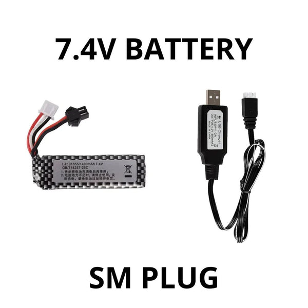 7.4V Battery SM Plug with USB Charger