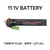 11.1V Battery TACTICAL Mini Tamiya for LDT HK416, ARP9, LDT MP5